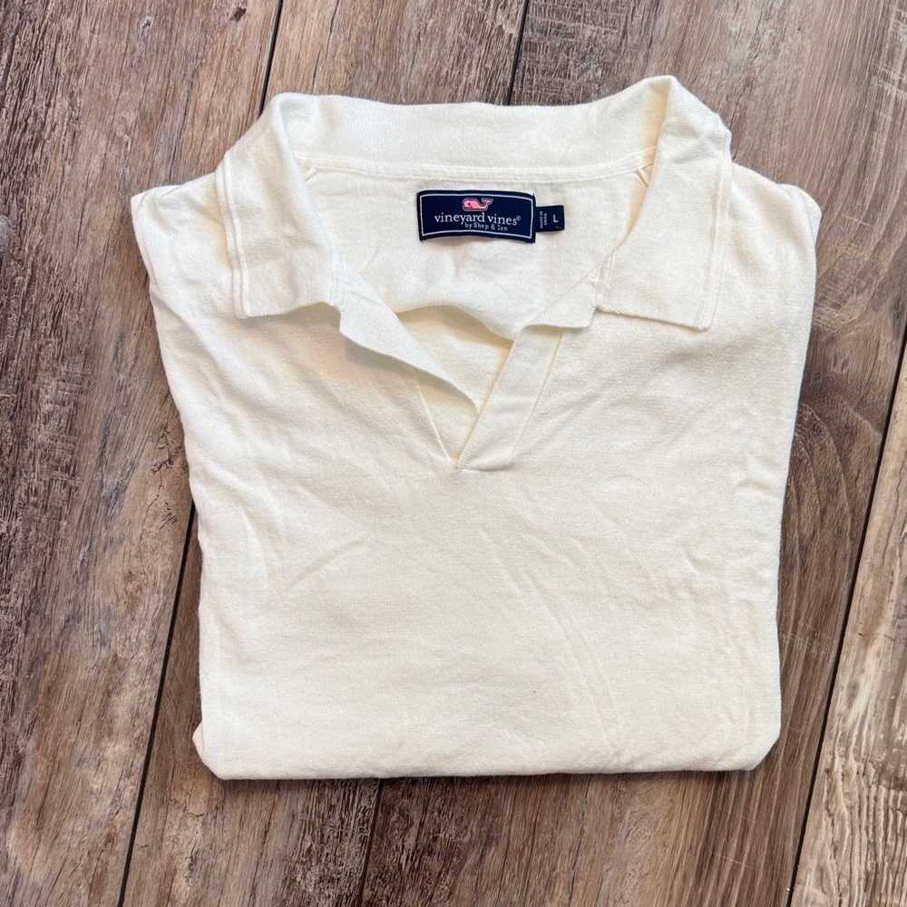 Vineyard Vines Men's Off-White Polo Shirt